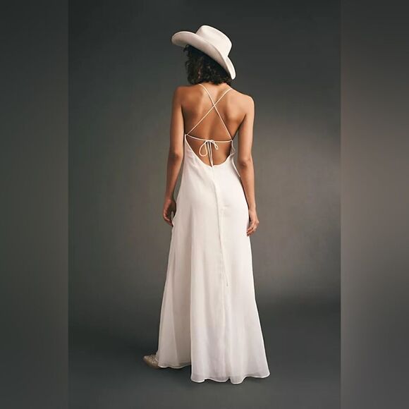 NWT FREE PEOPLE SIMONE MAXI DRESS IVORY - Picture 4 of 5